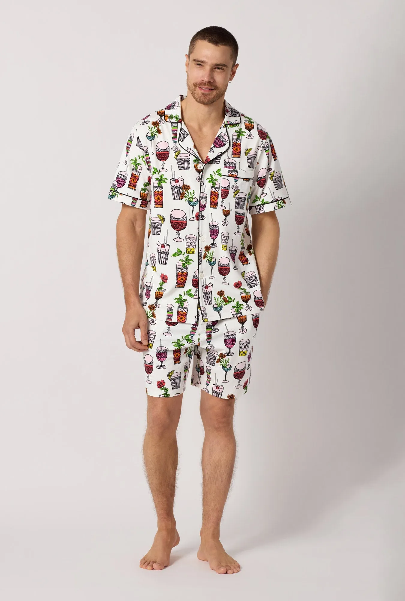 BedHead x Mr. Turk Happy Hour Men's Short Sleeve Classic Stretch Jersey Short Pj Set sold by BedHead