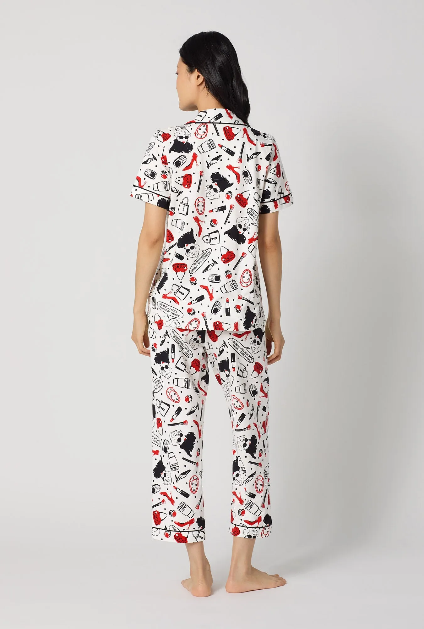 Devil Wears Prada Short Sleeve Classic Stretch Jersey Cropped Pj Set sold by BedHead product image thumbnail 4