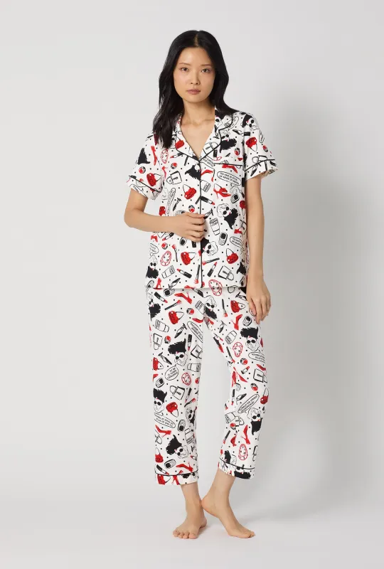 Devil Wears Prada Short Sleeve Classic Stretch Jersey Cropped Pj Set made by BedHead