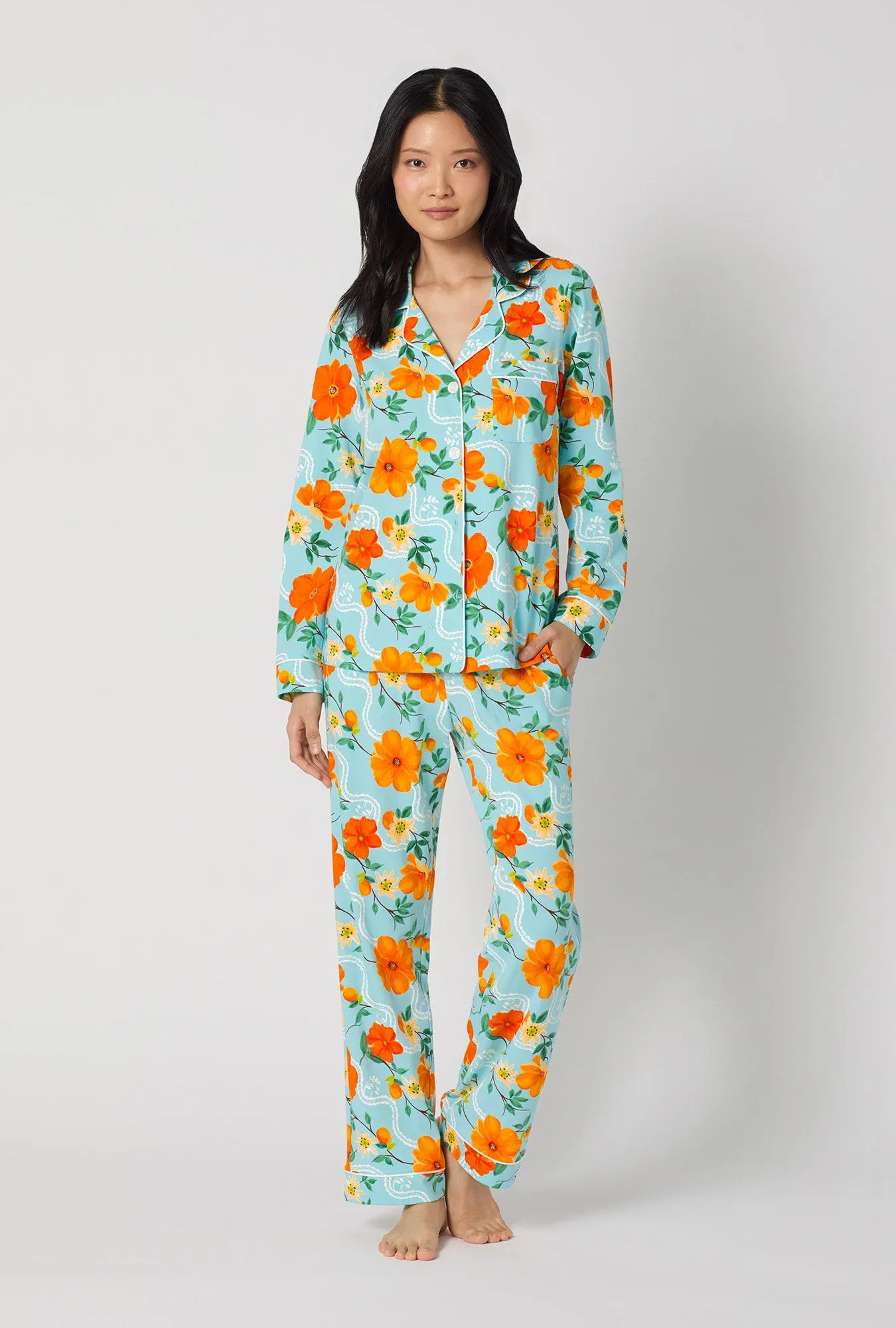 Golden Breeze Long Sleeve Classic Stretch Jersey Pj Set sold by BedHead