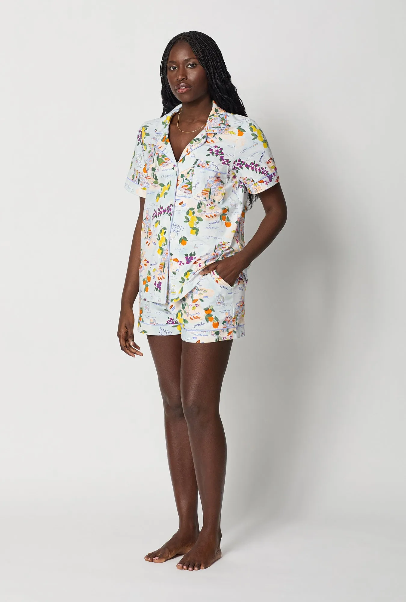 Amalfi Escape Short Sleeve Classic Shorty Stretch Jersey Pj Set sold by BedHead product image thumbnail 2