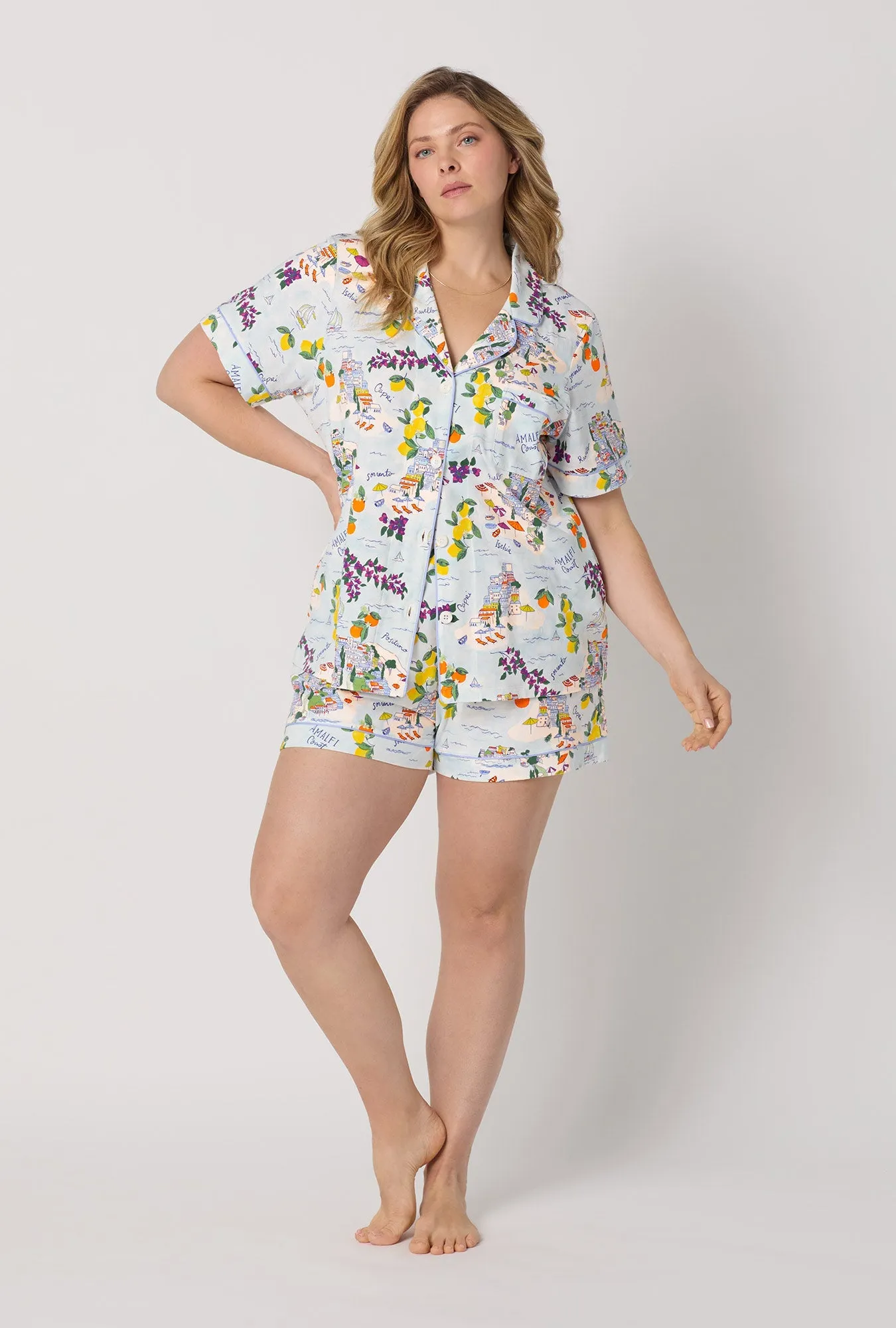 Amalfi Escape Short Sleeve Classic Shorty Stretch Jersey Pj Set sold by BedHead product image thumbnail 4