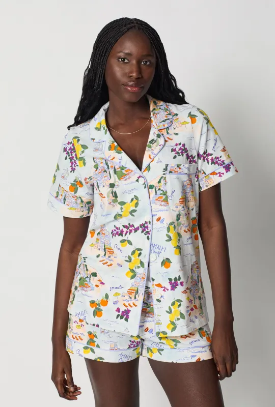 Amalfi Escape Short Sleeve Classic Shorty Stretch Jersey Pj Set made by BedHead