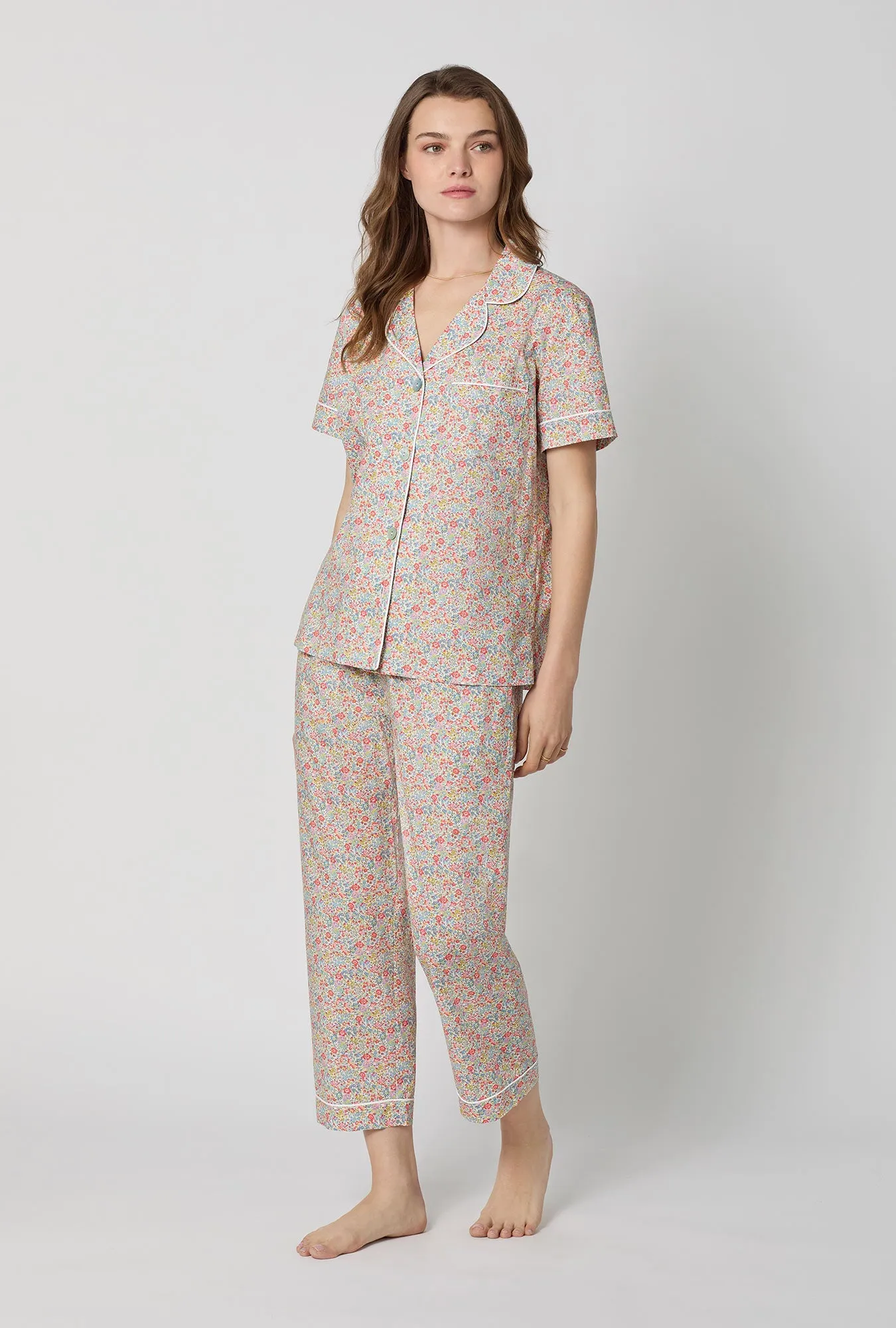 Emma & Georgina Short Sleeve Classic Woven Tana Lawn® Cropped Pj Set Made With Liberty Fabric sold by BedHead product image thumbnail 3