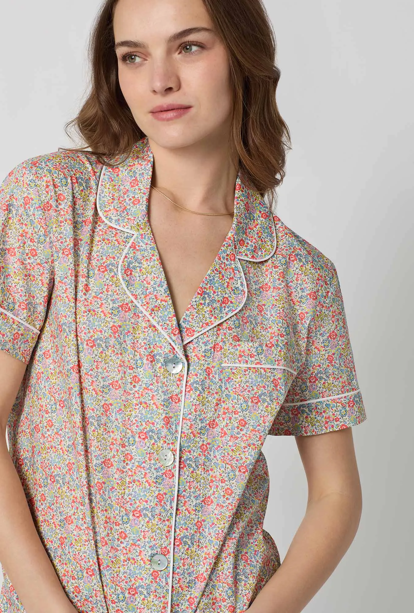 Emma & Georgina Short Sleeve Classic Woven Tana Lawn® Cropped Pj Set Made With Liberty Fabric sold by BedHead product image thumbnail 4
