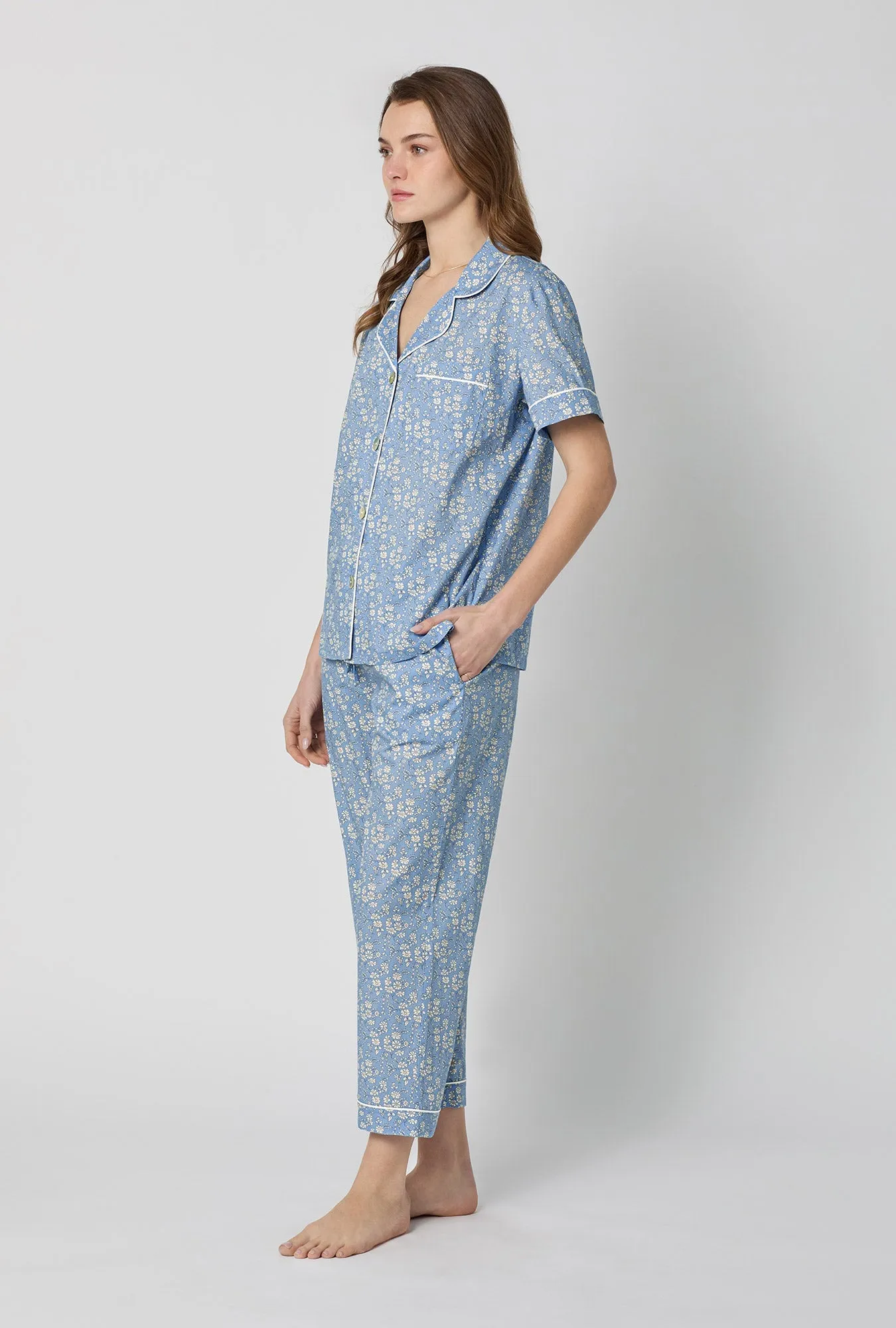 Capel Short Sleeve Classic Woven Tana Lawn® Cropped Pj Set Made With Liberty Fabric sold by BedHead product image thumbnail 2