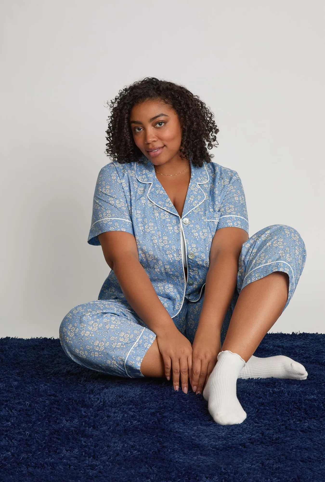 Capel Short Sleeve Classic Woven Tana Lawn® Cropped Pj Set Made With Liberty Fabric sold by BedHead product image thumbnail 5