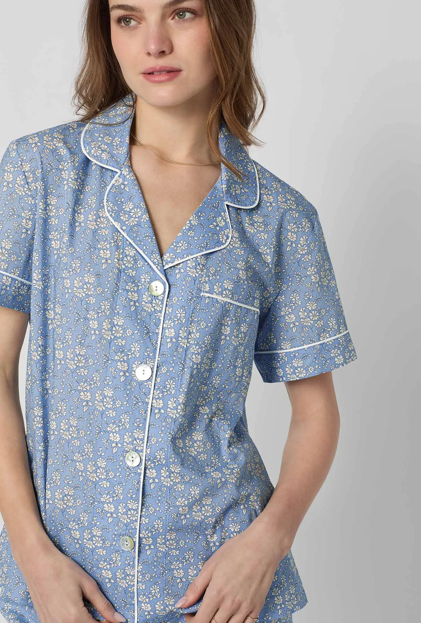 Capel Short Sleeve Classic Woven Tana Lawn® Cropped Pj Set Made With Liberty Fabric sold by BedHead product image thumbnail 4