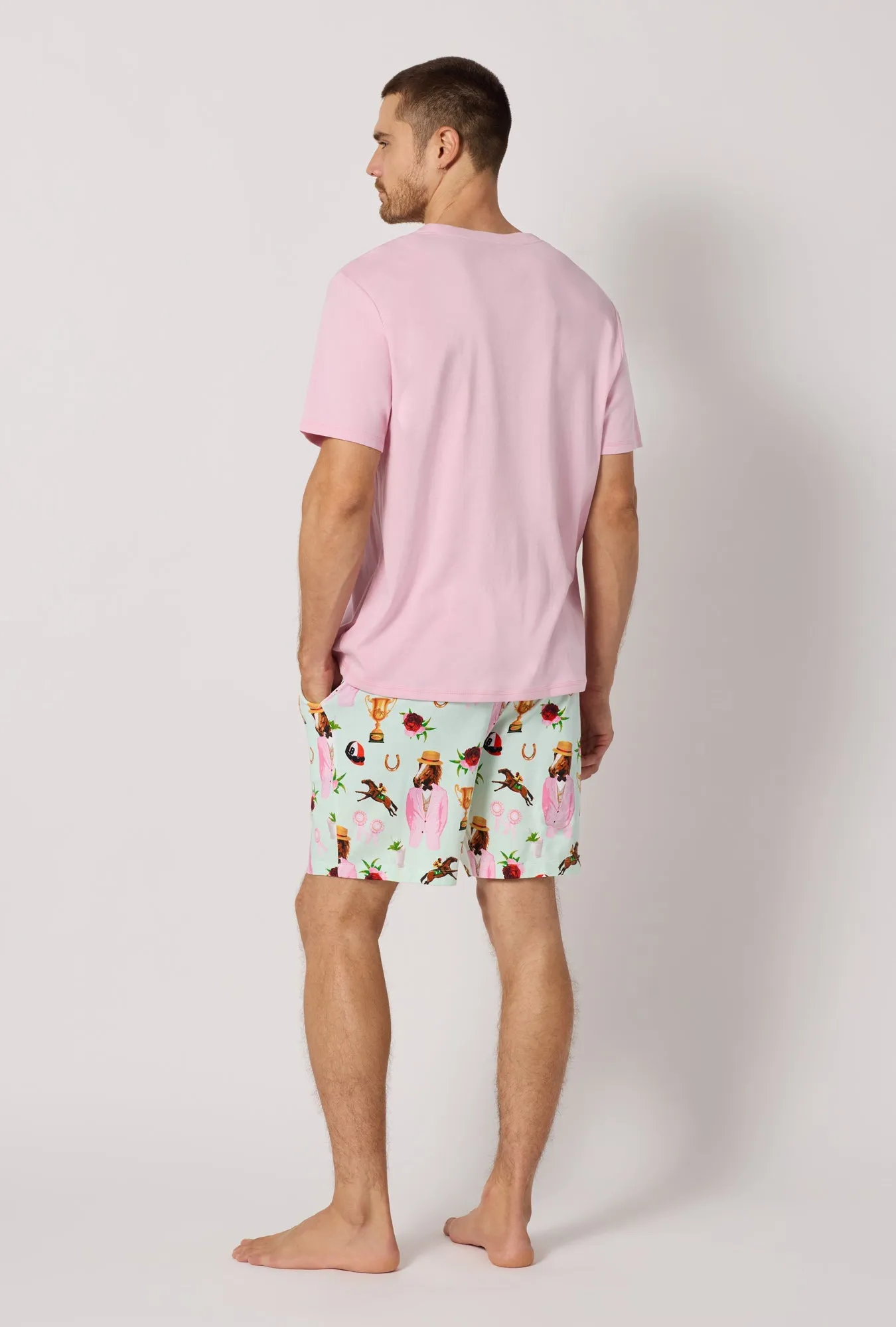 A Day At The Derby Men's Short Sleeve Henley Stretch Jersey Short Pj Set sold by BedHead product image thumbnail 4