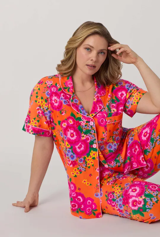 Ravello Blooms Short Sleeve Classic Stretch Jersey Cropped Pj Set made by BedHead