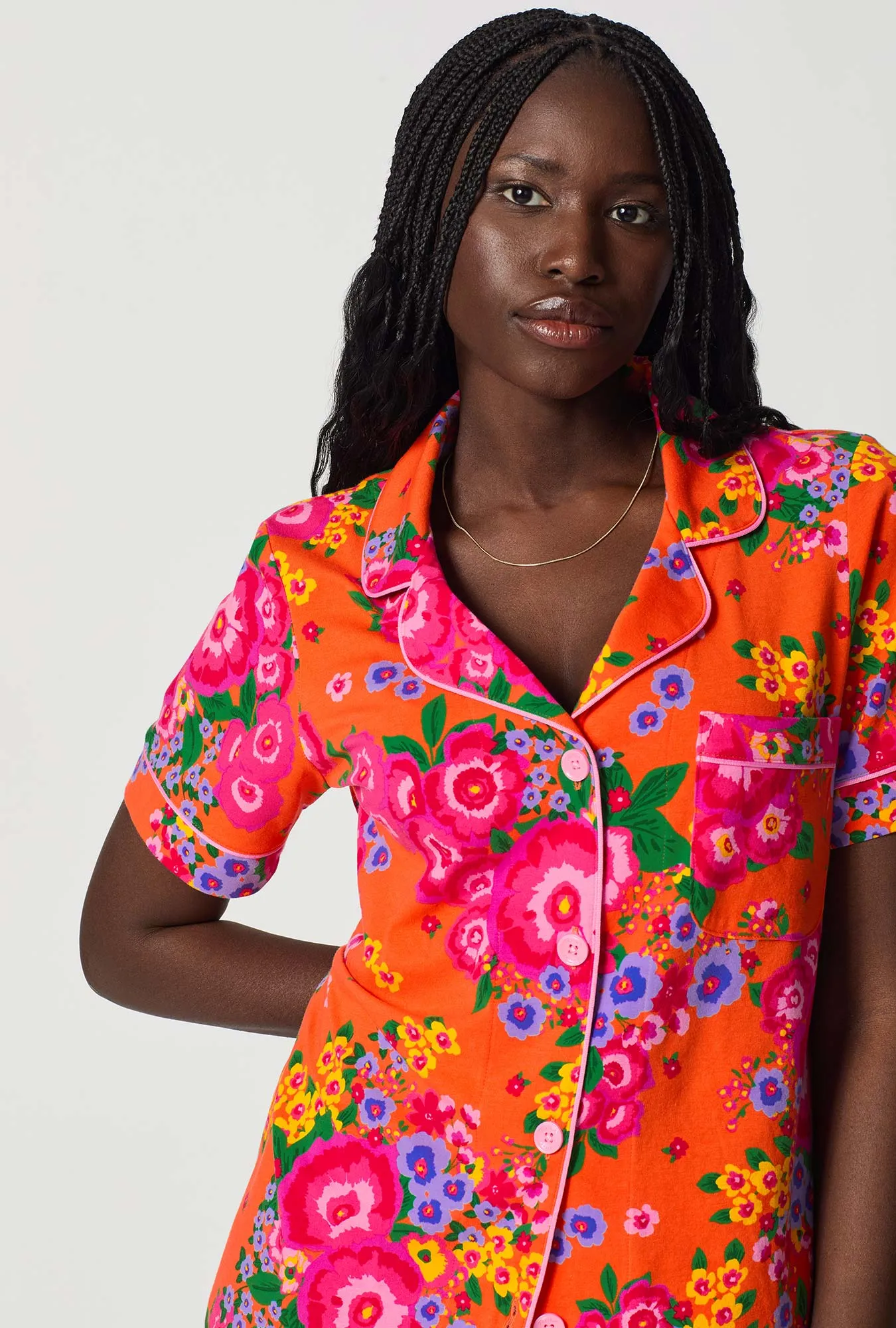 Ravello Blooms Short Sleeve Classic Shorty Stretch Jersey Pj Set sold by BedHead product image thumbnail 5