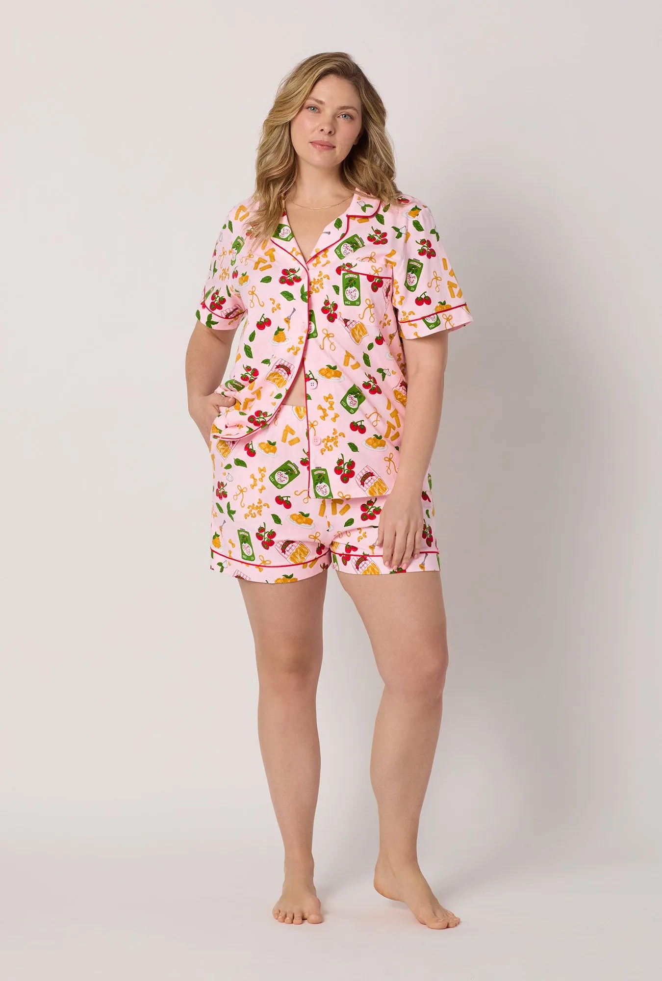Pasta La Vista Short Sleeve Classic Shorty Stretch Jersey Pj Set sold by BedHead product image thumbnail 5