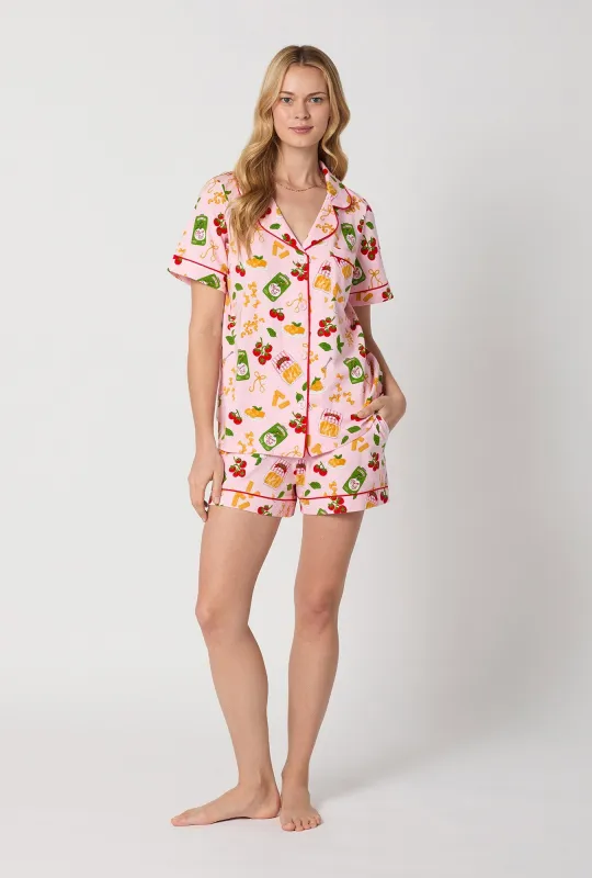 Pasta La Vista Short Sleeve Classic Shorty Stretch Jersey Pj Set made by BedHead