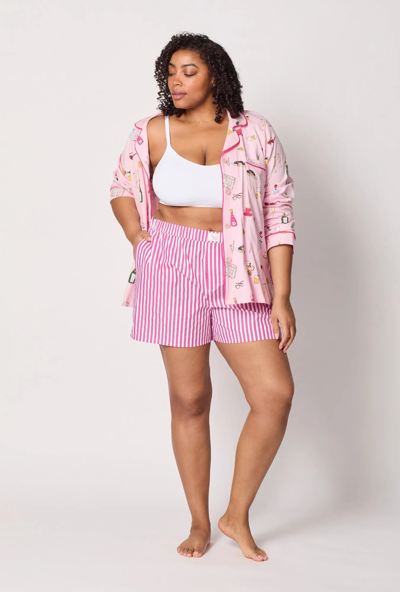Hot Pink 3D Stripe Cotton Sateen Boxer Short sold by BedHead product image thumbnail 5