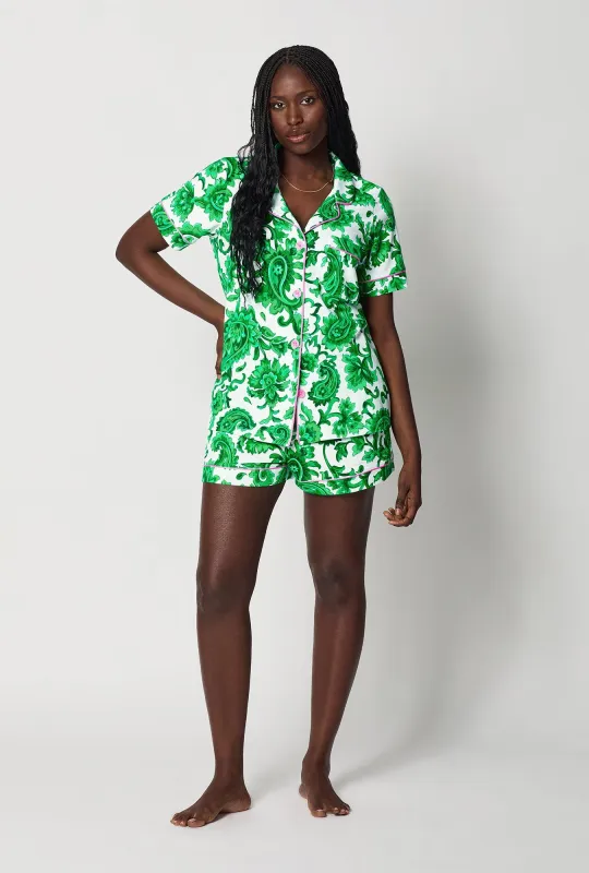 Sorrento Verde Short Sleeve Classic Shorty Stretch Jersey Pj Set made by BedHead