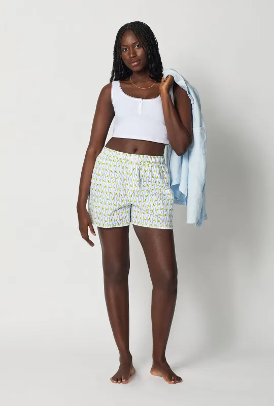 Limoncello Stripe Woven Cotton Poplin Boxer Short made by BedHead