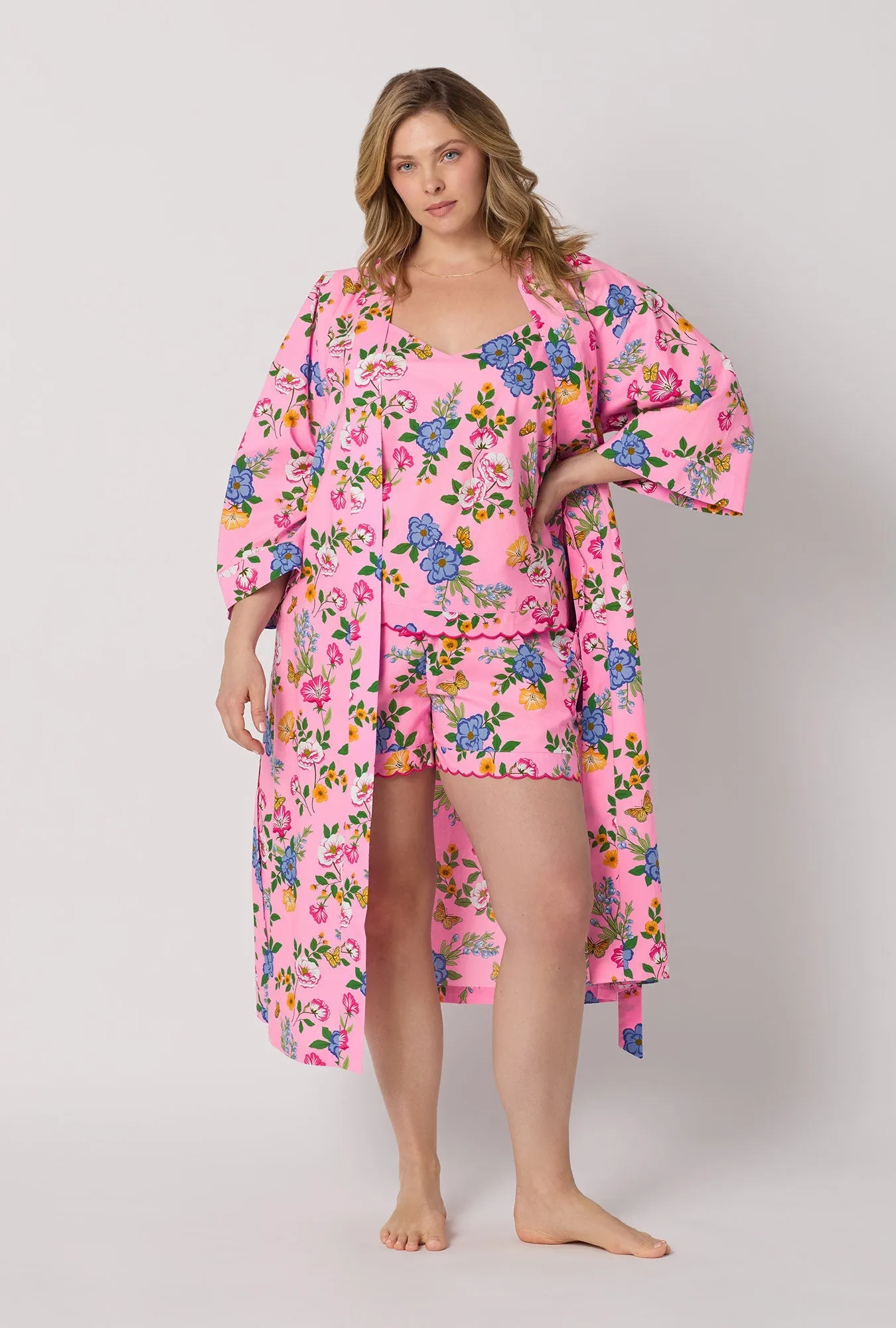 Butterfly Garden Woven Cotton Poplin Kimono Robe sold by BedHead product image thumbnail 5