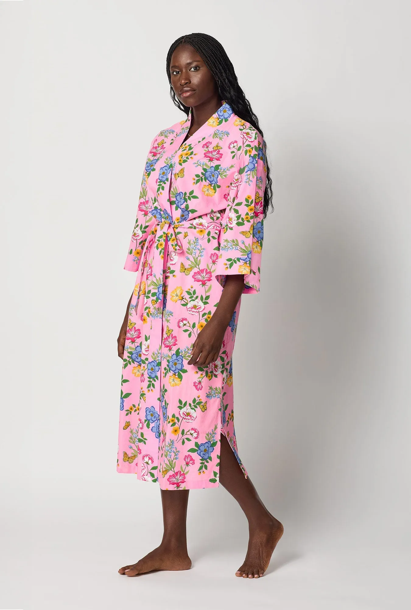 Butterfly Garden Woven Cotton Poplin Kimono Robe sold by BedHead product image thumbnail 3