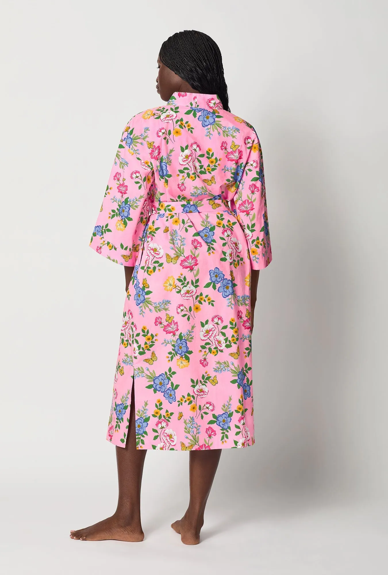 Butterfly Garden Woven Cotton Poplin Kimono Robe sold by BedHead product image thumbnail 4