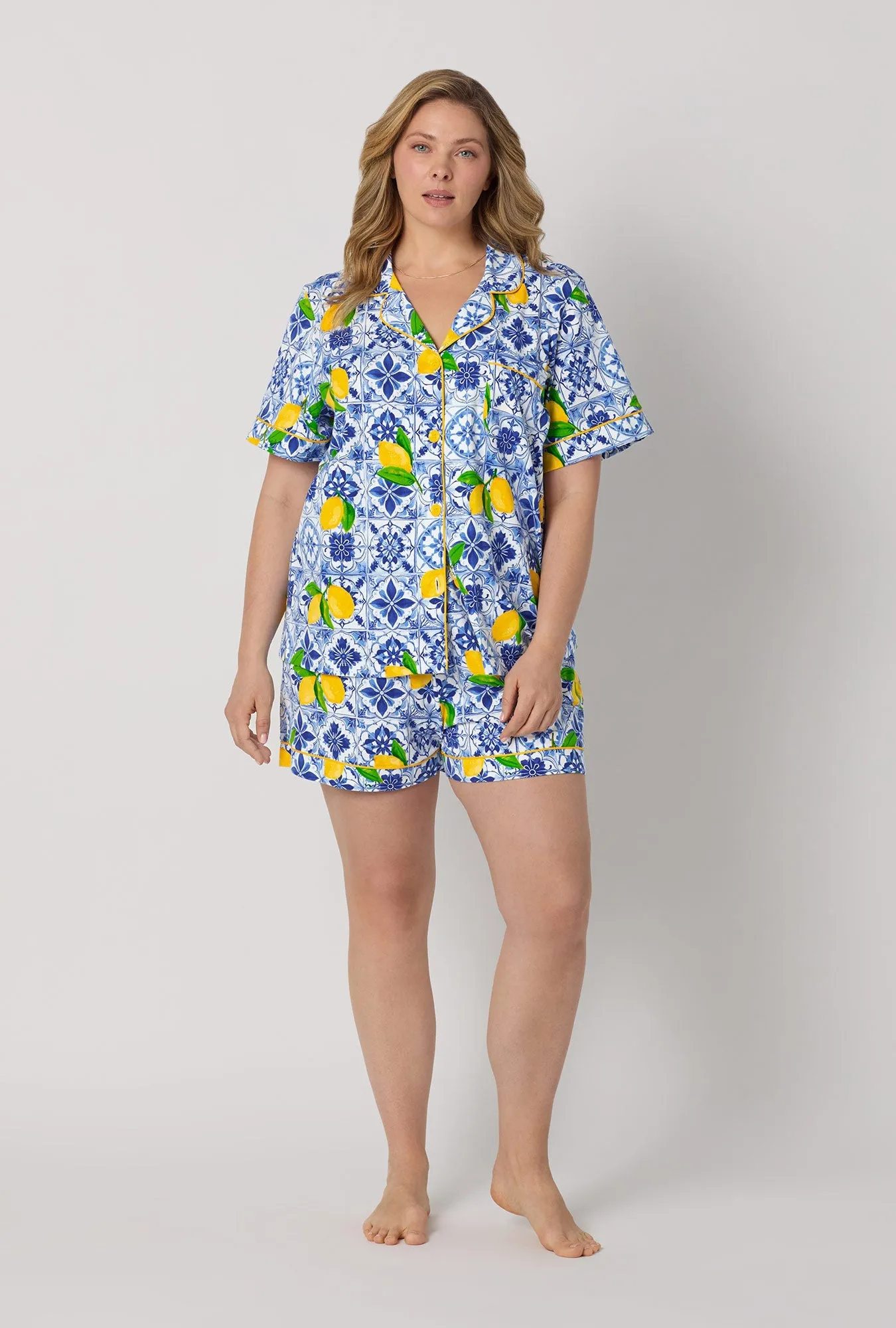Azure Summer Short Sleeve Classic Shorty Stretch Jersey Pj Set sold by BedHead product image thumbnail 5