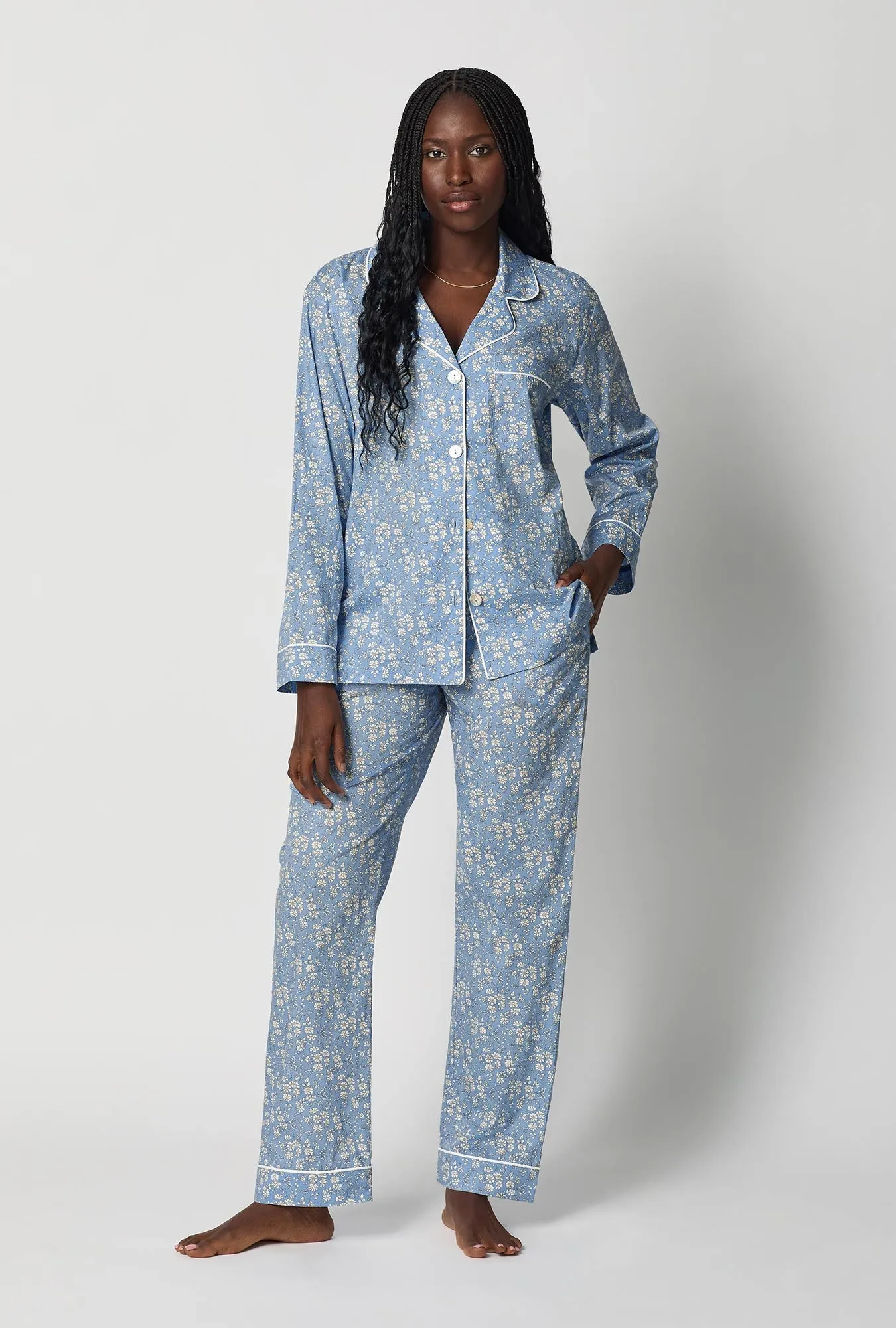 Capel Long Sleeve Classic Woven Tana Lawn® Pj Set Made With Liberty Fabric sold by BedHead