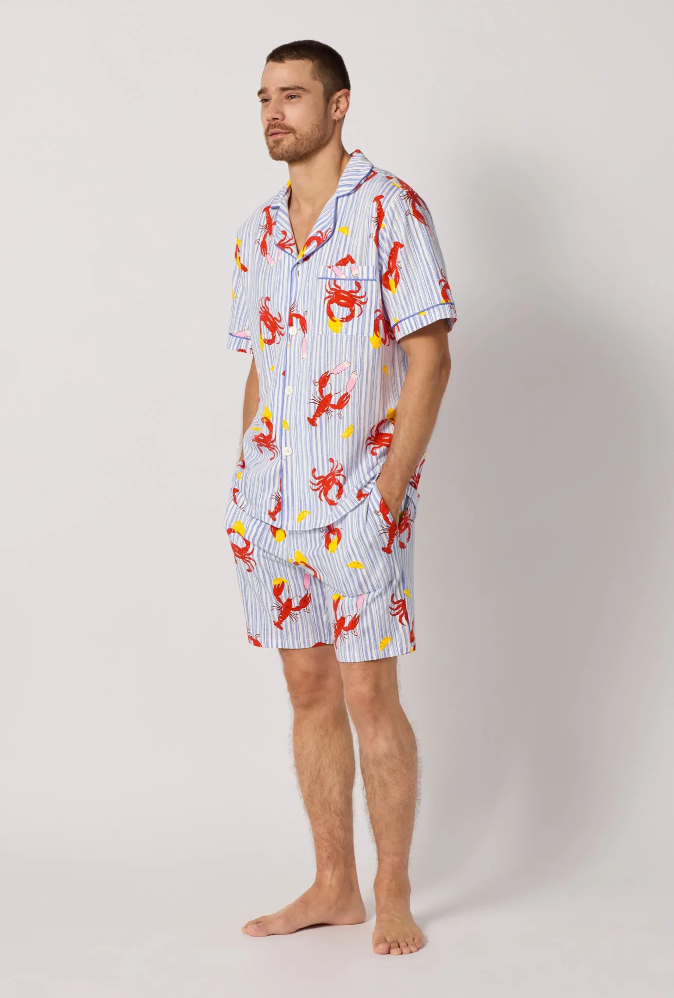 Coastal Feast Men's Short Sleeve Classic Stretch Jersey Short Pj Set sold by BedHead product image thumbnail 2