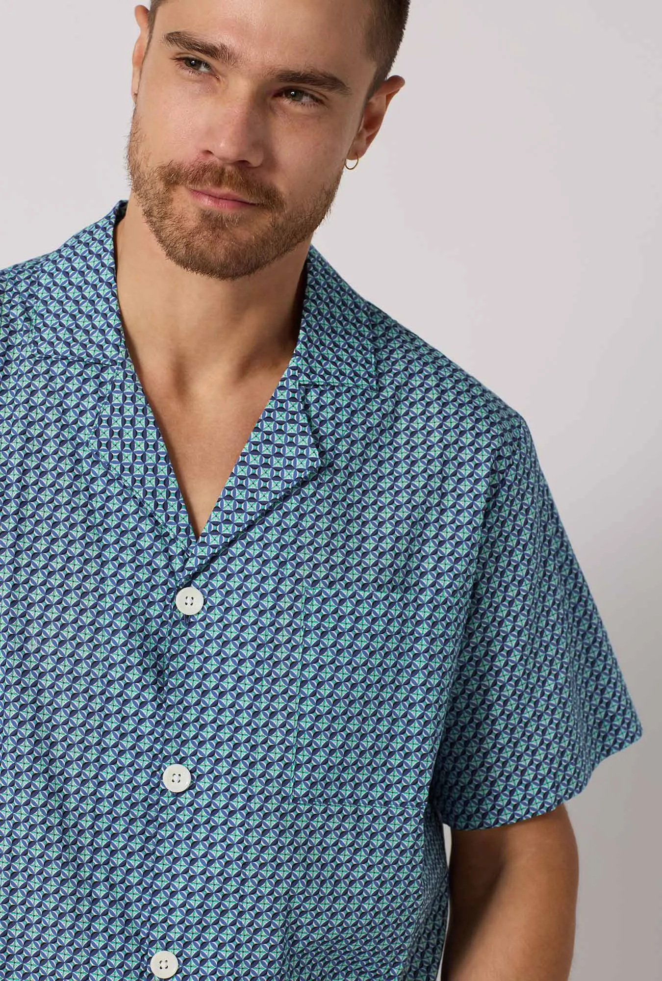 Sebastian Men's Short Sleeve Woven Tana Lawn® Short Pj Set Made With Liberty Fabrics sold by BedHead product image thumbnail 3