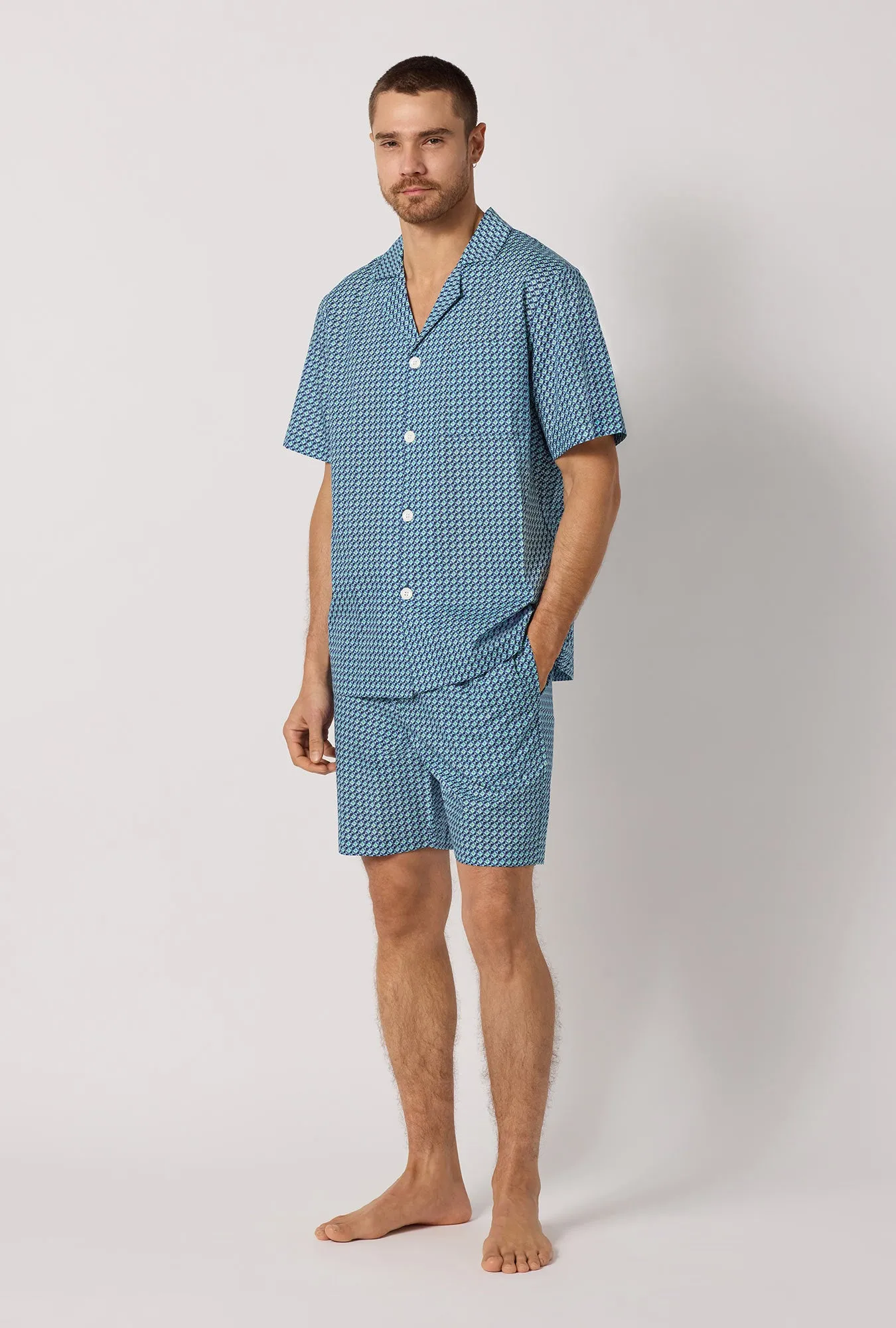 Sebastian Men's Short Sleeve Woven Tana Lawn® Short Pj Set Made With Liberty Fabrics sold by BedHead product image thumbnail 2