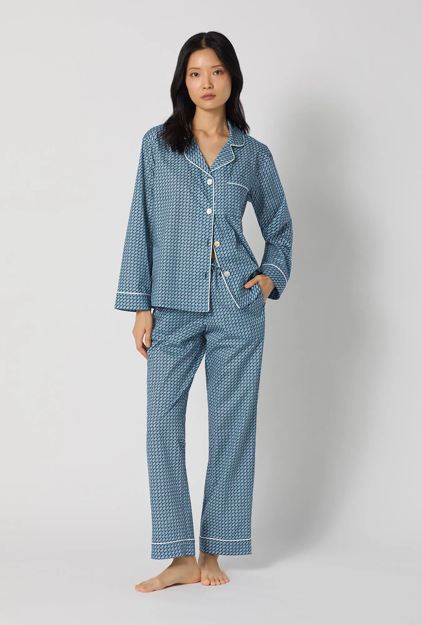 Sebastian Long Sleeve Classic Woven Tana Lawn® Pj Set Made With Liberty Fabrics sold by BedHead