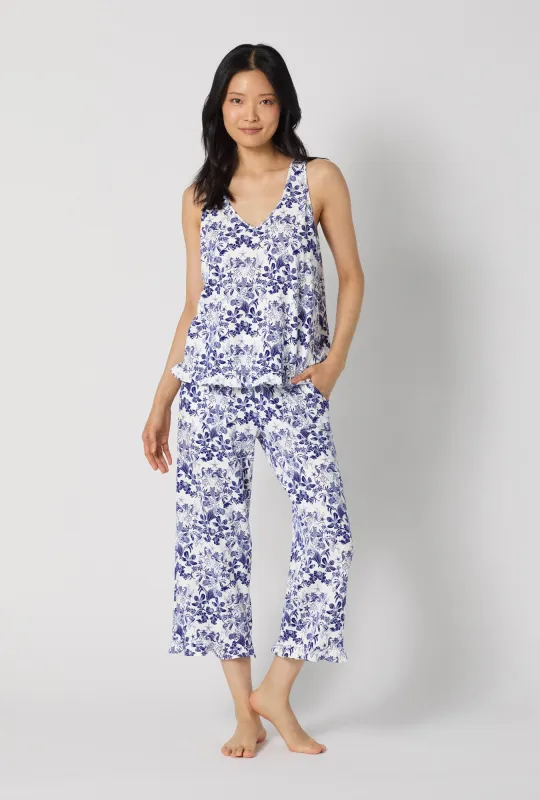 Under The Sea Ruffle Tank Stretch Jersey Cropped Pj Set made by BedHead