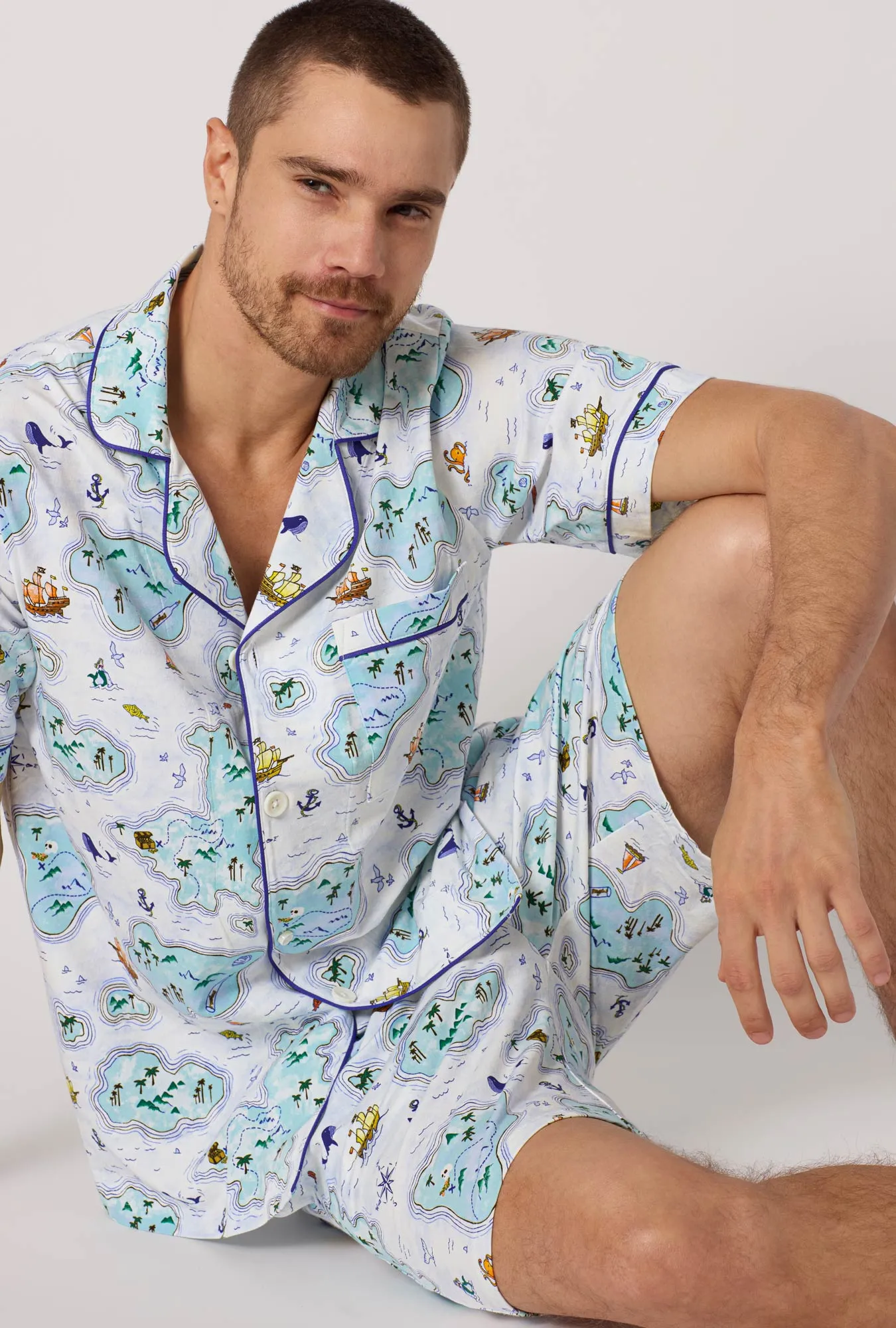 Treasure Hunt Men's Short Sleeve Classic Stretch Jersey Short Pj Set sold by BedHead product image thumbnail 4