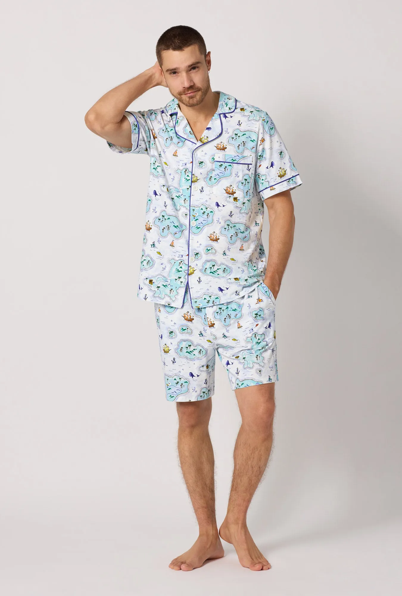 Treasure Hunt Men's Short Sleeve Classic Stretch Jersey Short Pj Set sold by BedHead product image thumbnail 2