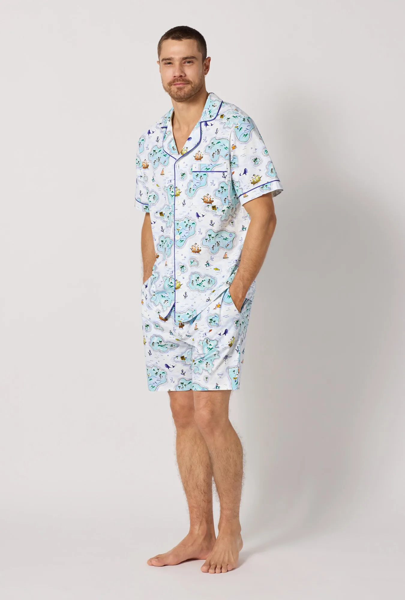 Treasure Hunt Men's Short Sleeve Classic Stretch Jersey Short Pj Set sold by BedHead