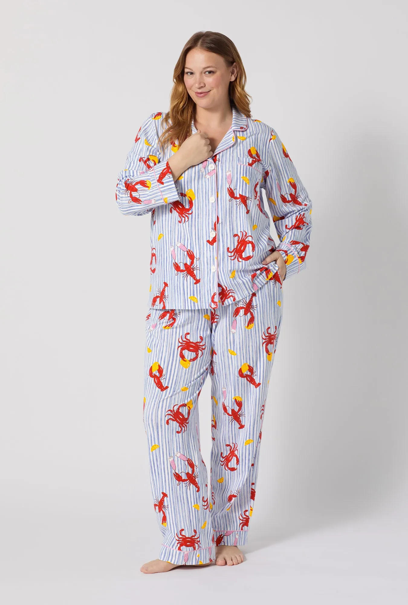Coastal Feast Long Sleeve Classic Stretch Jersey Pj Set sold by BedHead product image thumbnail 5