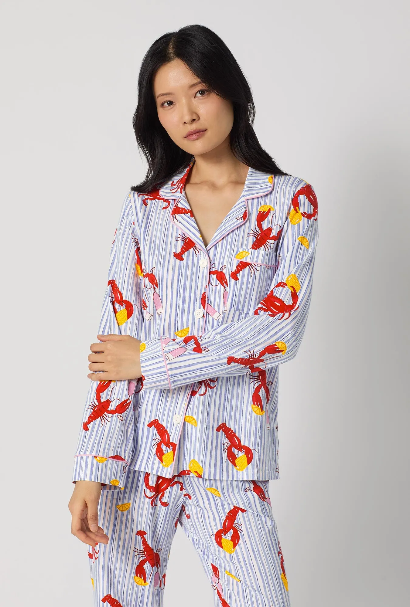Coastal Feast Long Sleeve Classic Stretch Jersey Pj Set sold by BedHead product image thumbnail 4