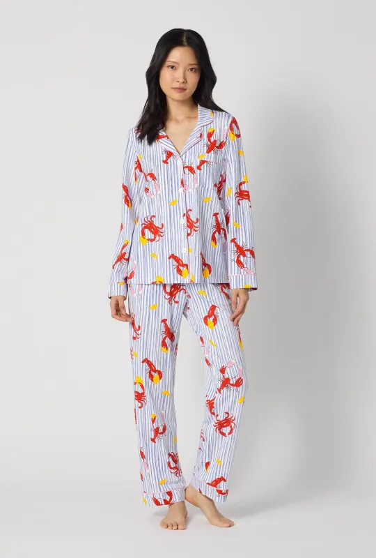 Coastal Feast Long Sleeve Classic Stretch Jersey Pj Set made by BedHead