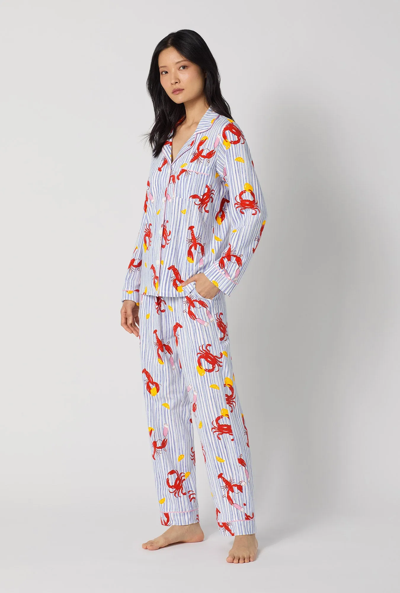 Coastal Feast Long Sleeve Classic Stretch Jersey Pj Set sold by BedHead product image thumbnail 2