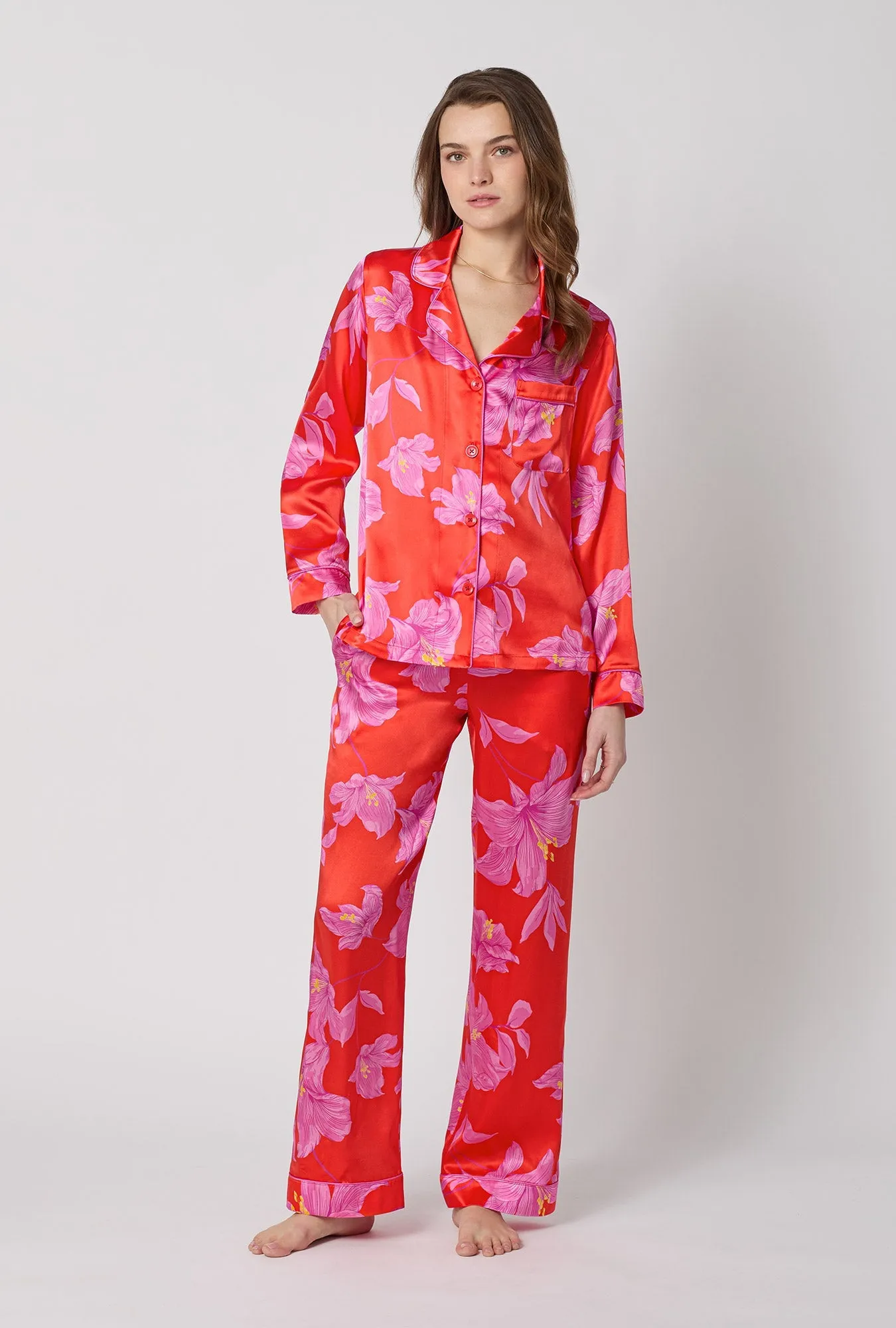 Island Lily Long Sleeve Classic Washable Silk Pj Set sold by BedHead product image thumbnail 2