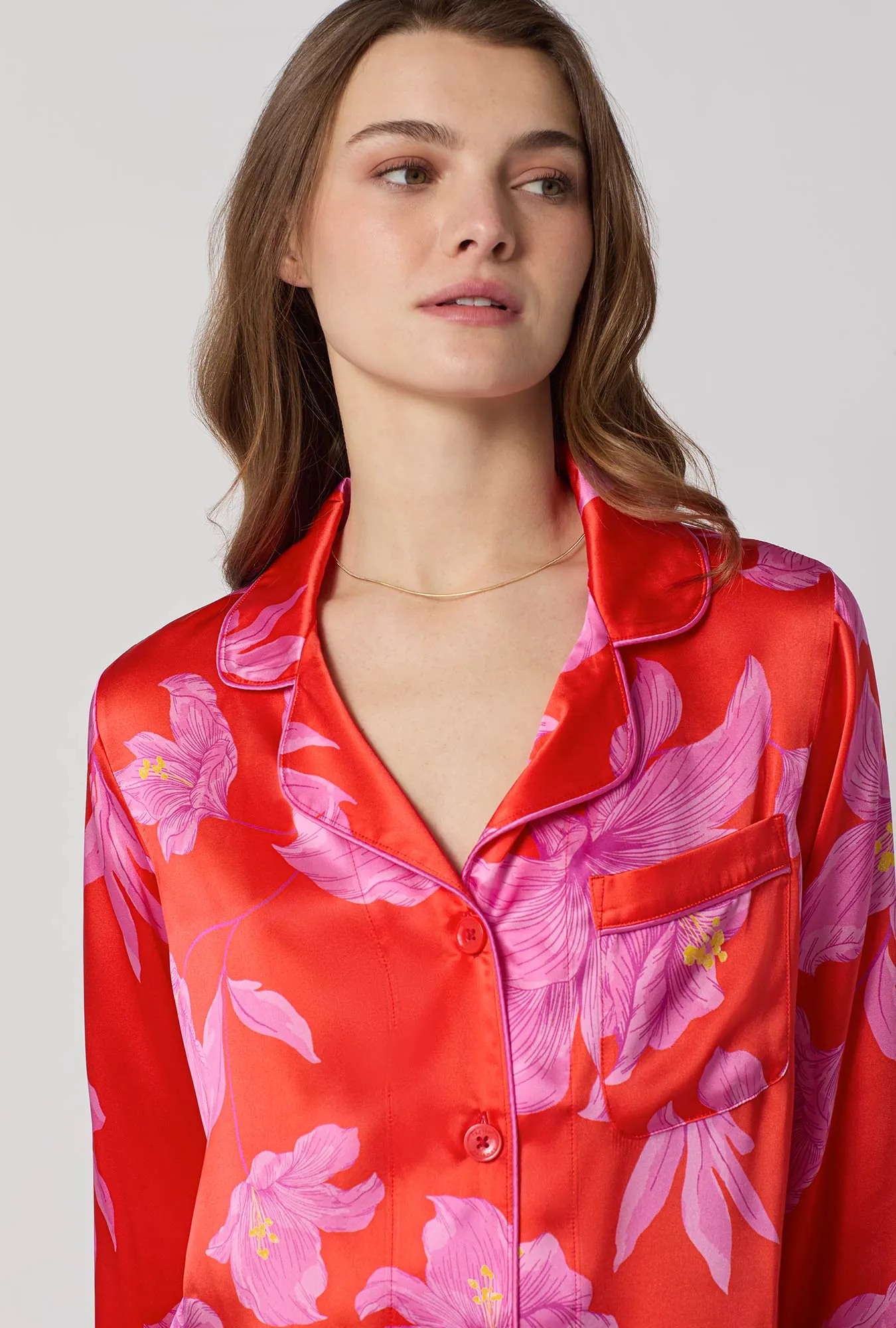 Island Lily Long Sleeve Classic Washable Silk Pj Set sold by BedHead product image thumbnail 3