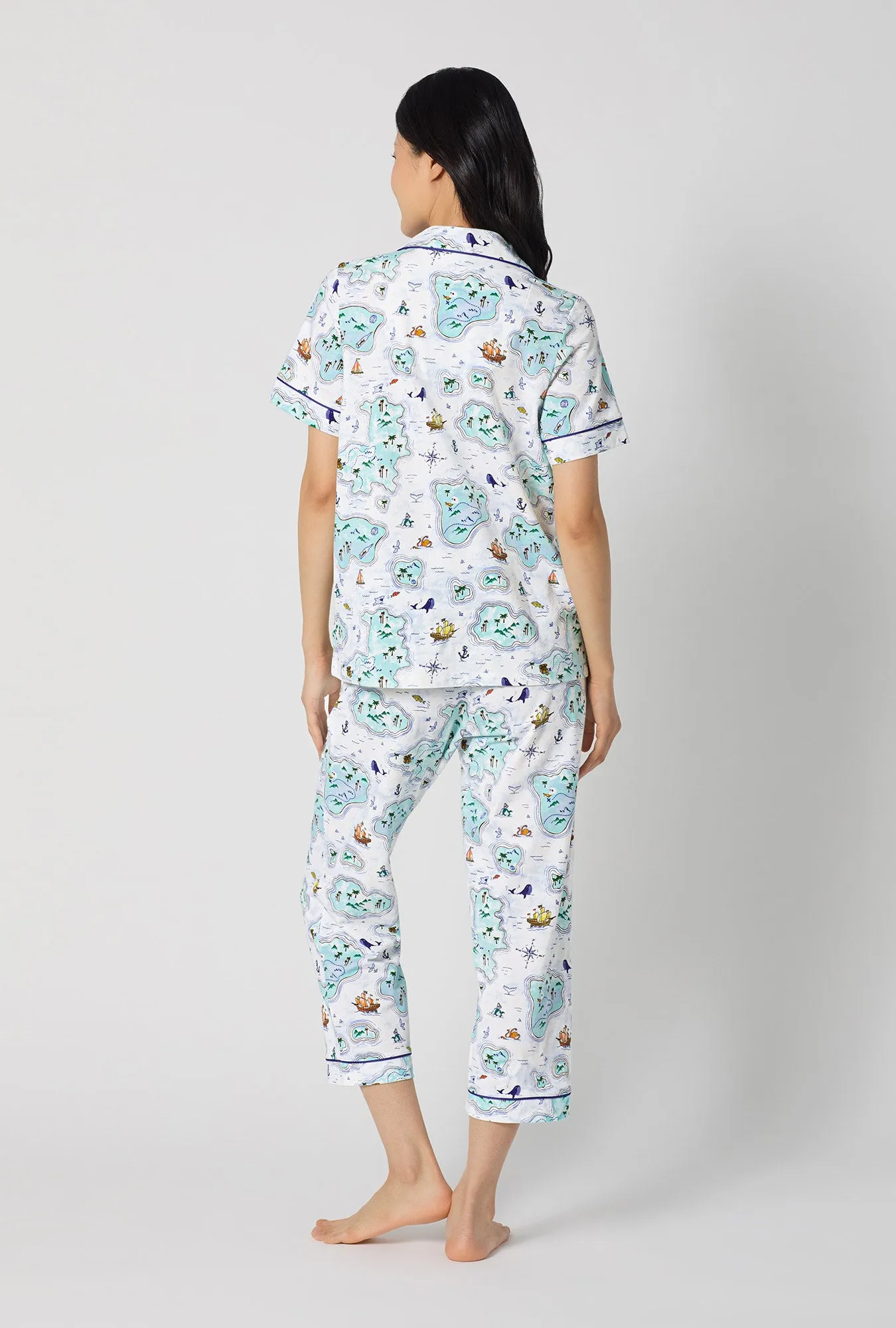 Treasure Hunt Short Sleeve Classic Stretch Jersey Cropped Pj Set sold by BedHead product image thumbnail 4