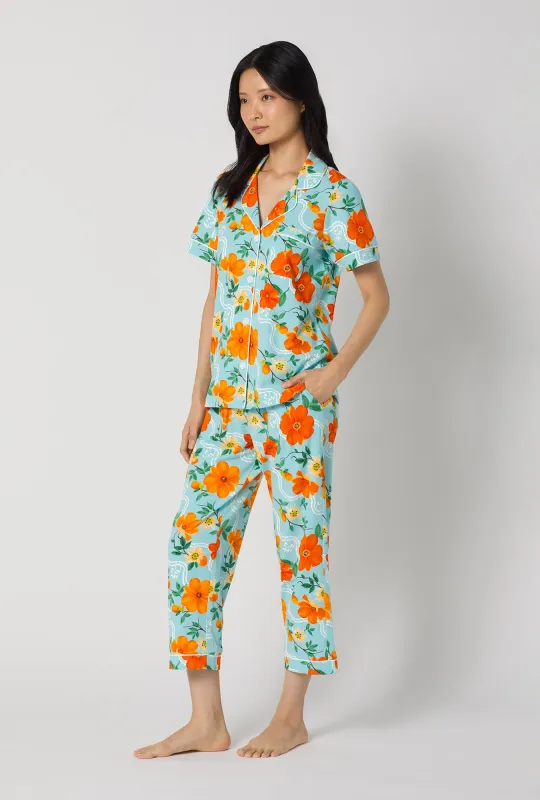 Golden Breeze Short Sleeve Classic Stretch Jersey Cropped Pj Set made by BedHead