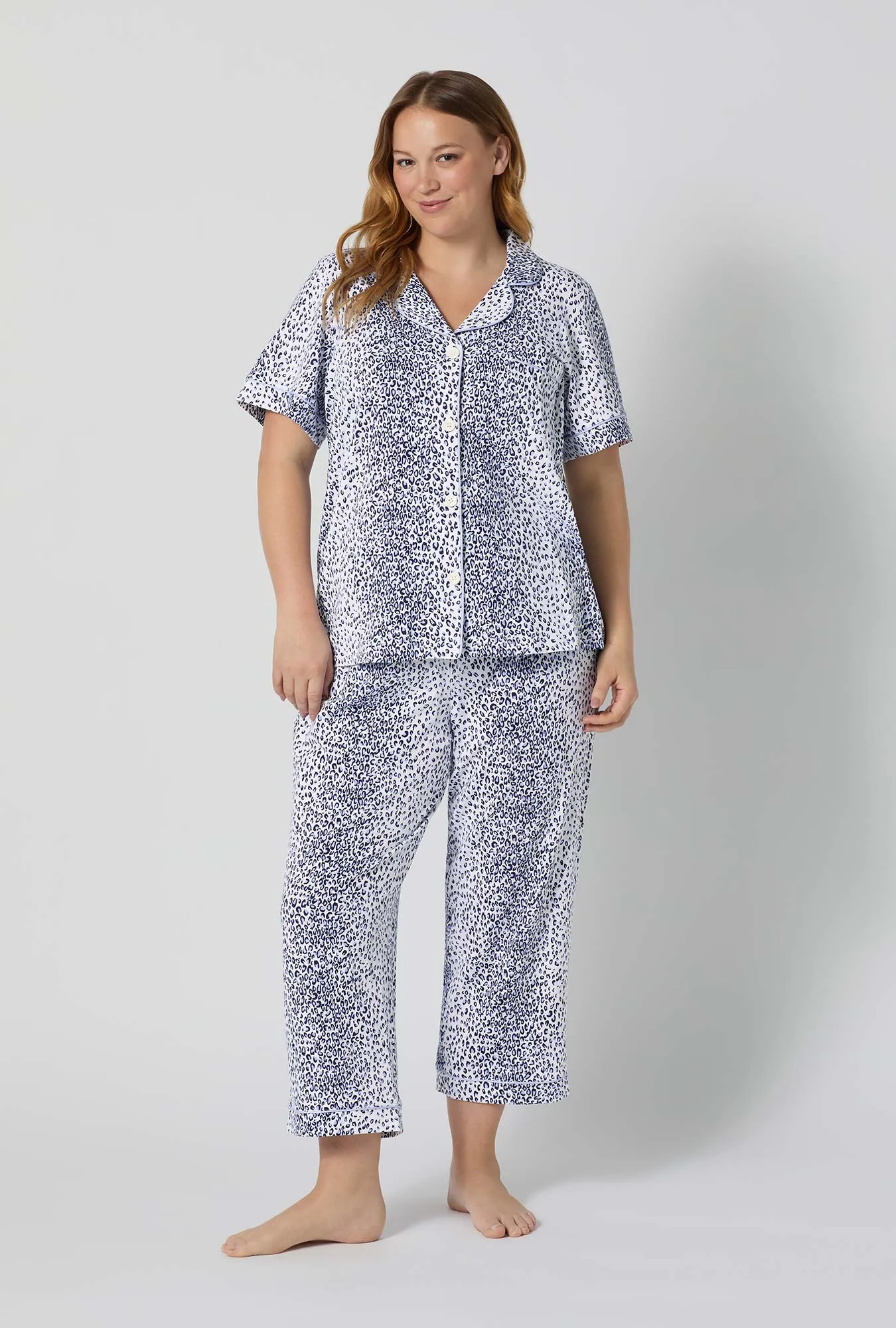 Sea Kitten Short Sleeve Classic Stretch Jersey Cropped Pj Set sold by BedHead product image thumbnail 2