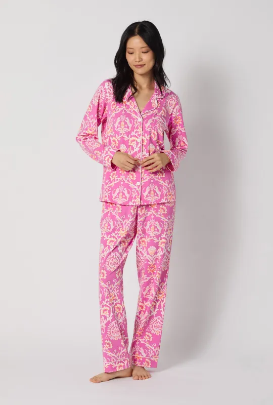 Luxe Leopard Long Sleeve Classic Stretch Jersey Pj Set made by BedHead