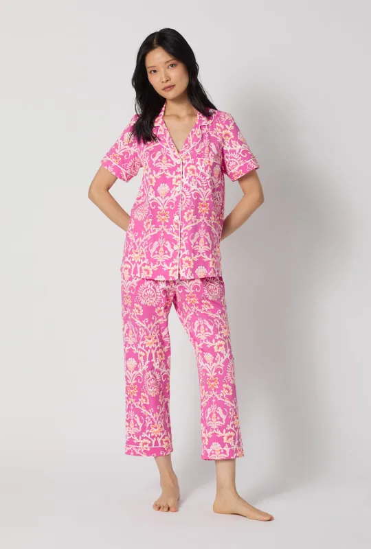 Luxe Leopard Short Sleeve Classic Stretch Jersey Cropped Pj Set made by BedHead