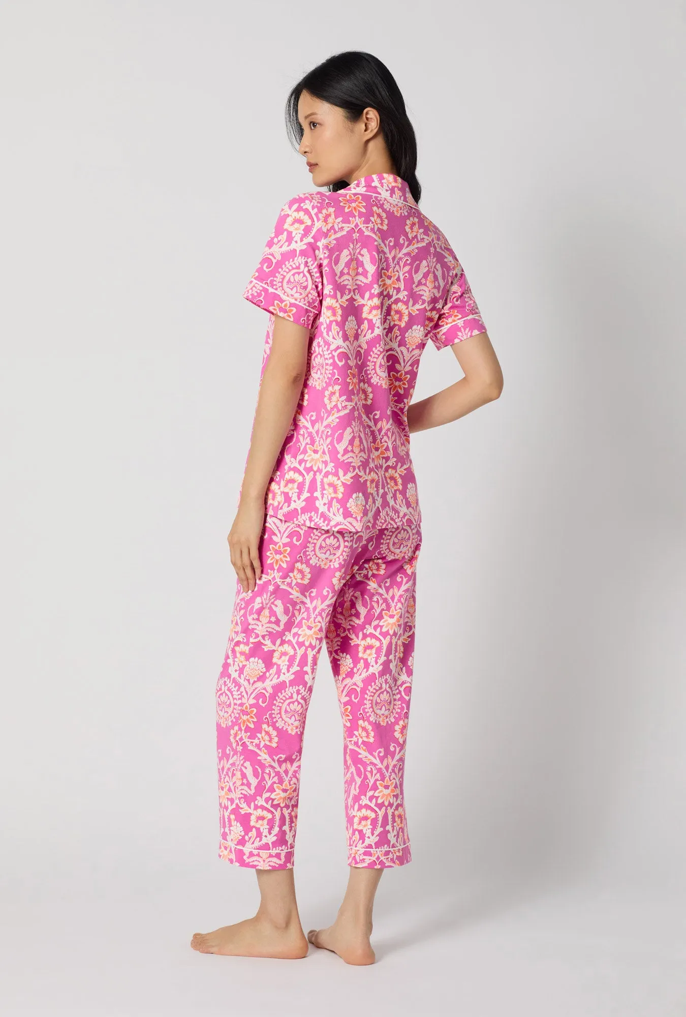 Luxe Leopard Short Sleeve Classic Stretch Jersey Cropped Pj Set sold by BedHead product image thumbnail 3