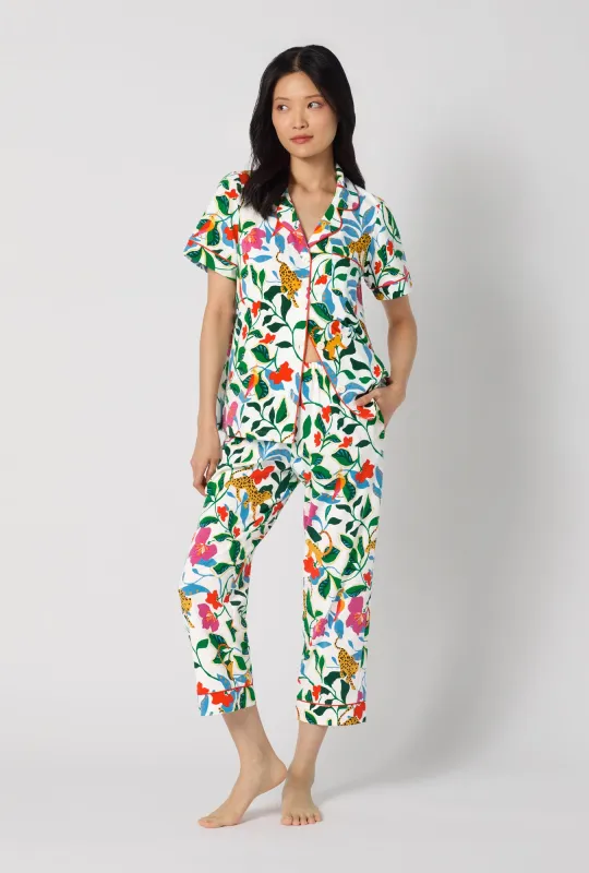 Jungle Serenade Short Sleeve Classic Stretch Jersey Cropped Pj Set made by BedHead