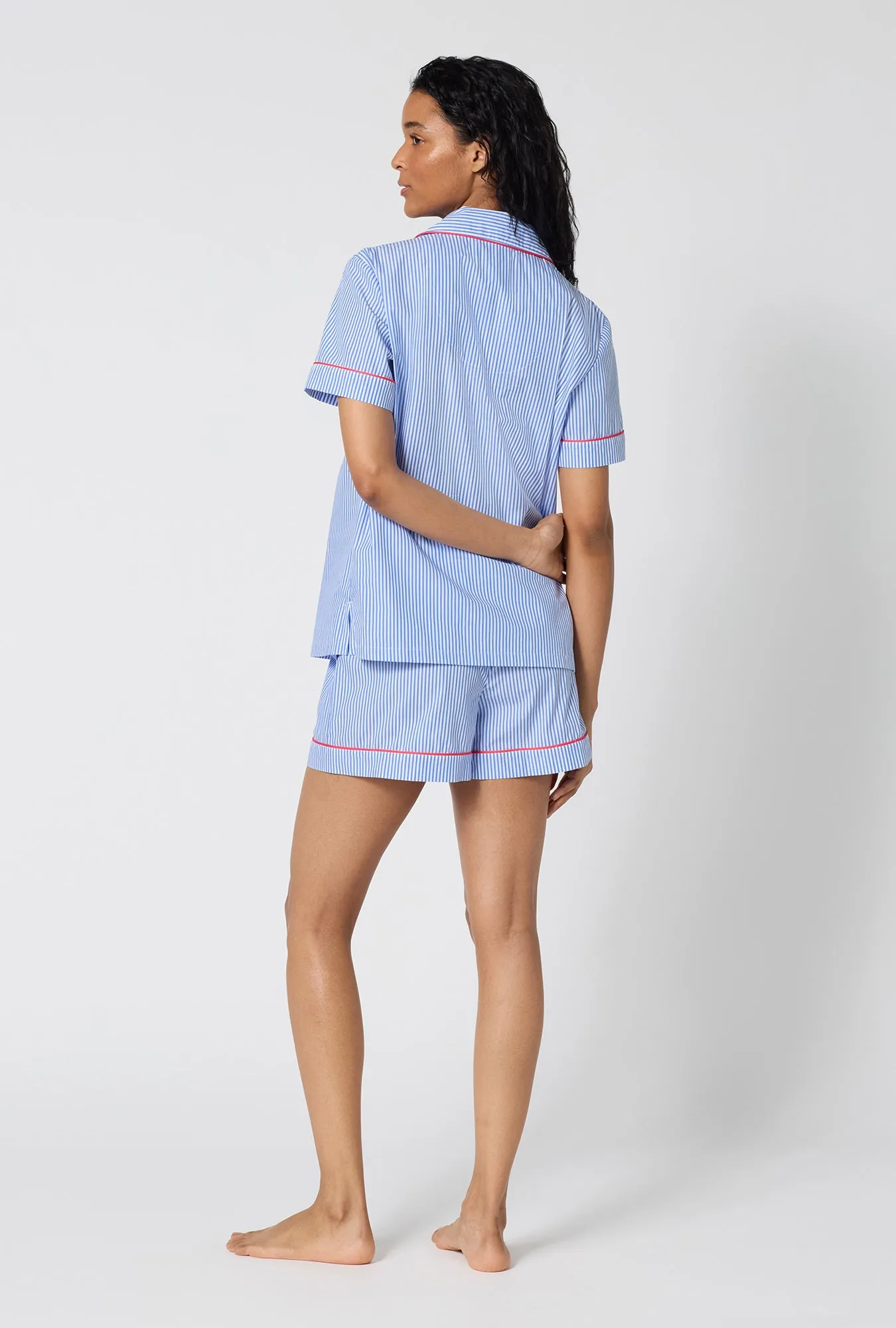 French Stripe Short Sleeve Classic Woven Supersoft Cotton Poplin Shorty Pj Set sold by BedHead product image thumbnail 3