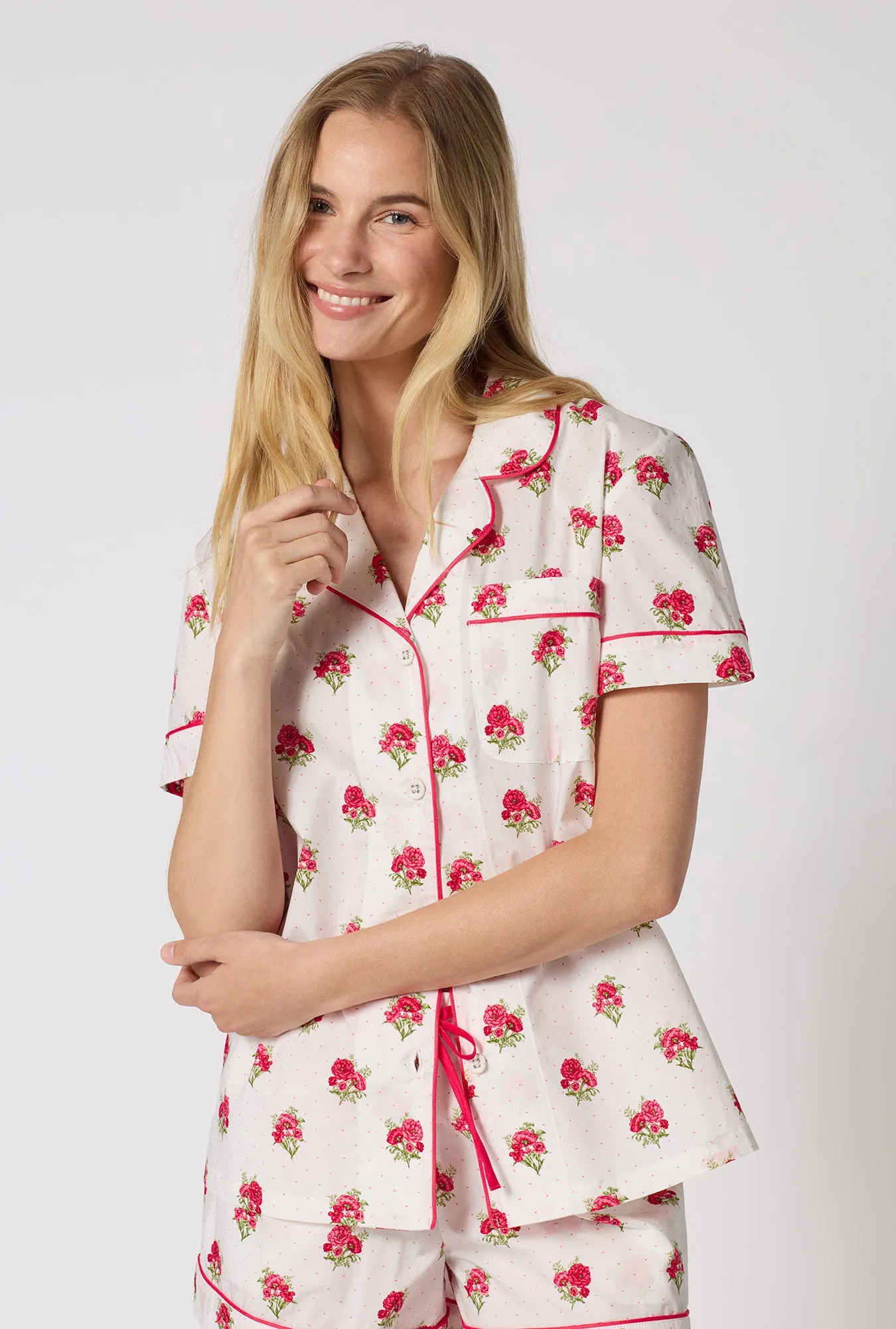 Celeste Short Sleeve Classic Woven Supersoft Cotton Poplin Shorty Pj Set sold by BedHead product image thumbnail 4