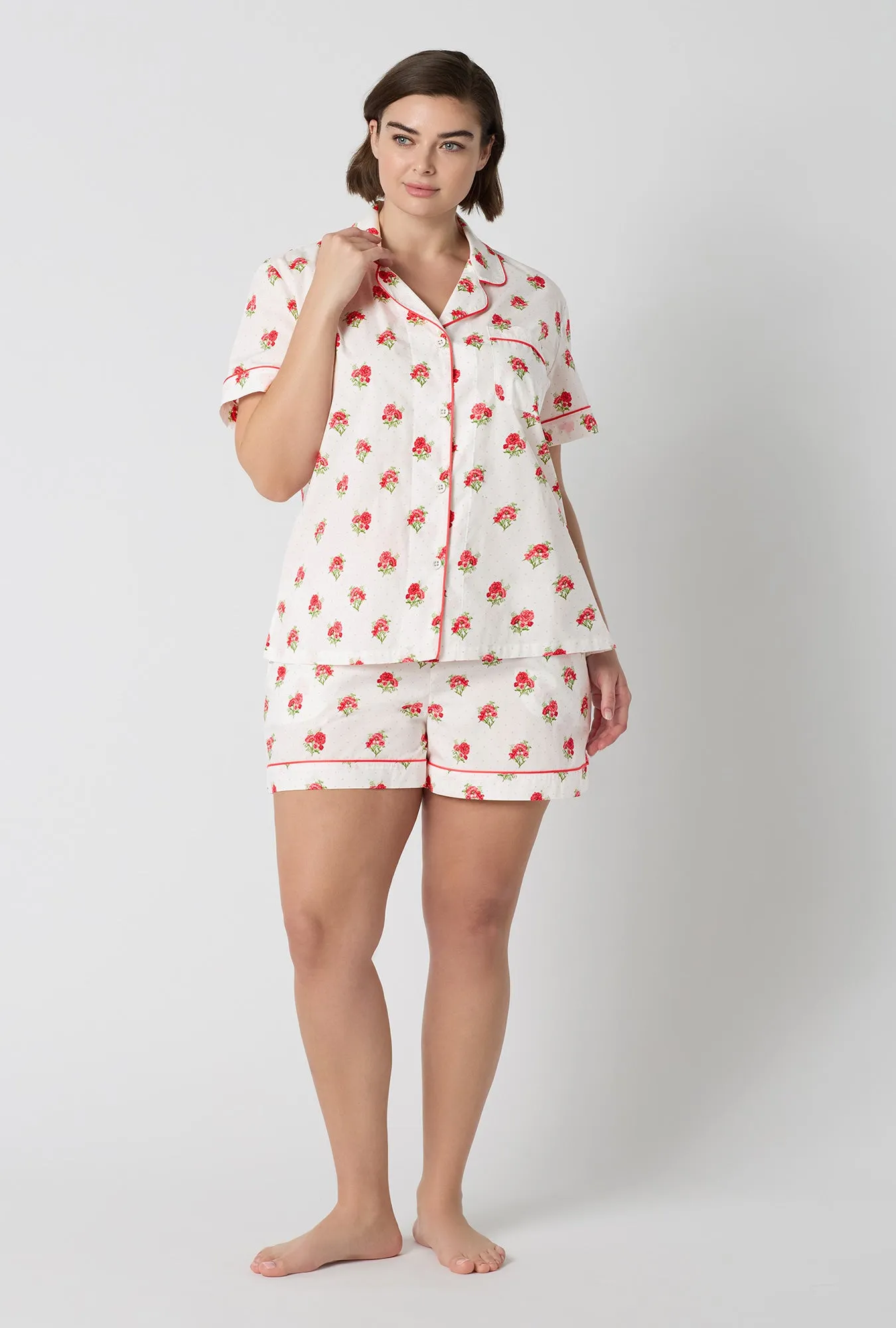 Celeste Short Sleeve Classic Woven Supersoft Cotton Poplin Shorty Pj Set sold by BedHead product image thumbnail 5