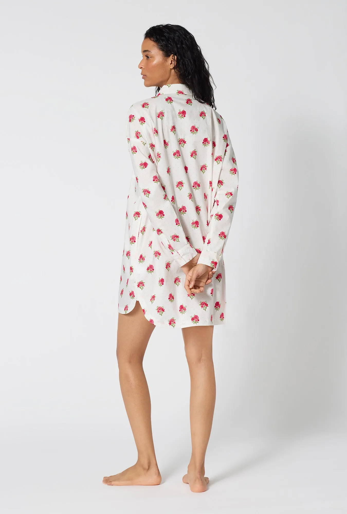 Celeste High Low Woven Supersoft Cotton Poplin Boyfriend Shirt sold by BedHead product image thumbnail 3